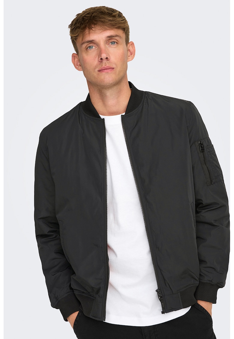 Jacheta bomber uni - Negru