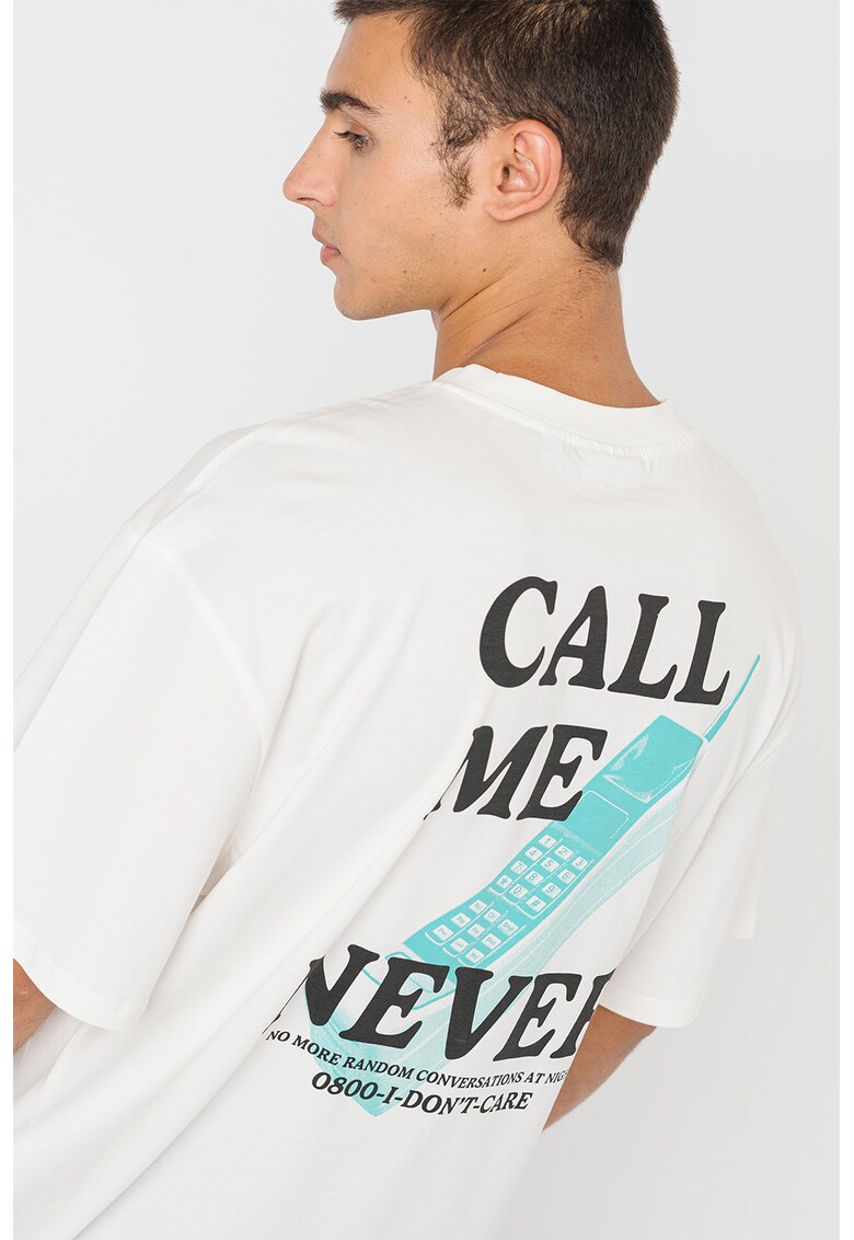 Tricou lejer de bumbac cu imprimeu pe partea din spate