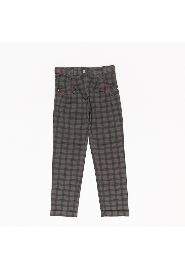 Pantaloni in carouri - fete - 12822 - Gri -