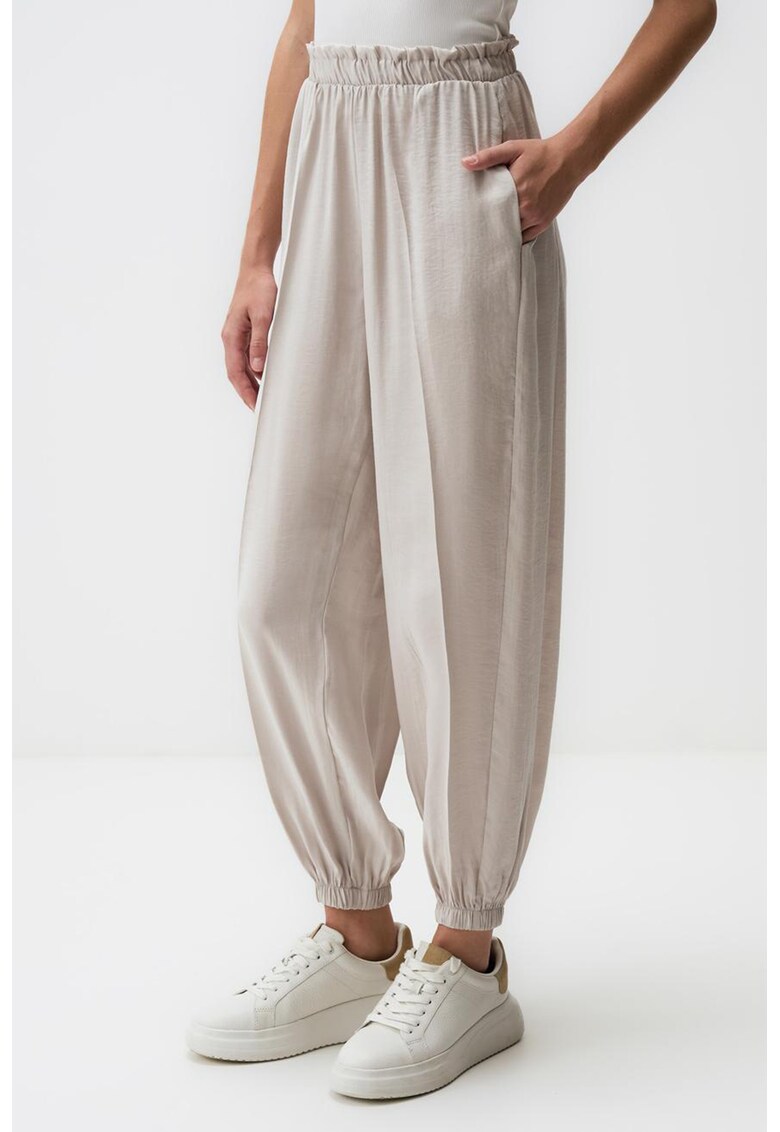 Pantaloni relaxed fit din amestec de modal - Crem