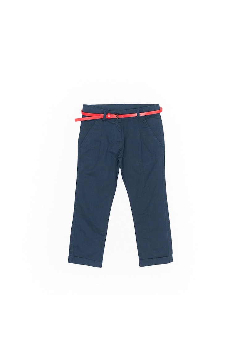 Pantaloni lungi cu curea - 22432-1 - Bleumarin -