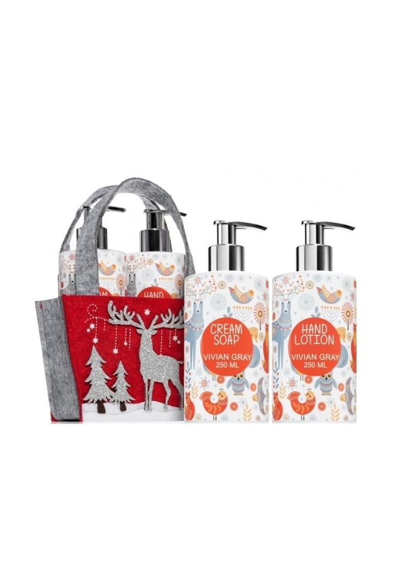 Set cadou Sapun lichid Femei Glittering Christmas Orange Blossom - 250 ml + Crema de maini - 250 ml