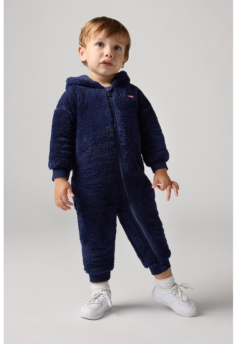 Salopeta cu gluga si aspect pufos - Bleumarin