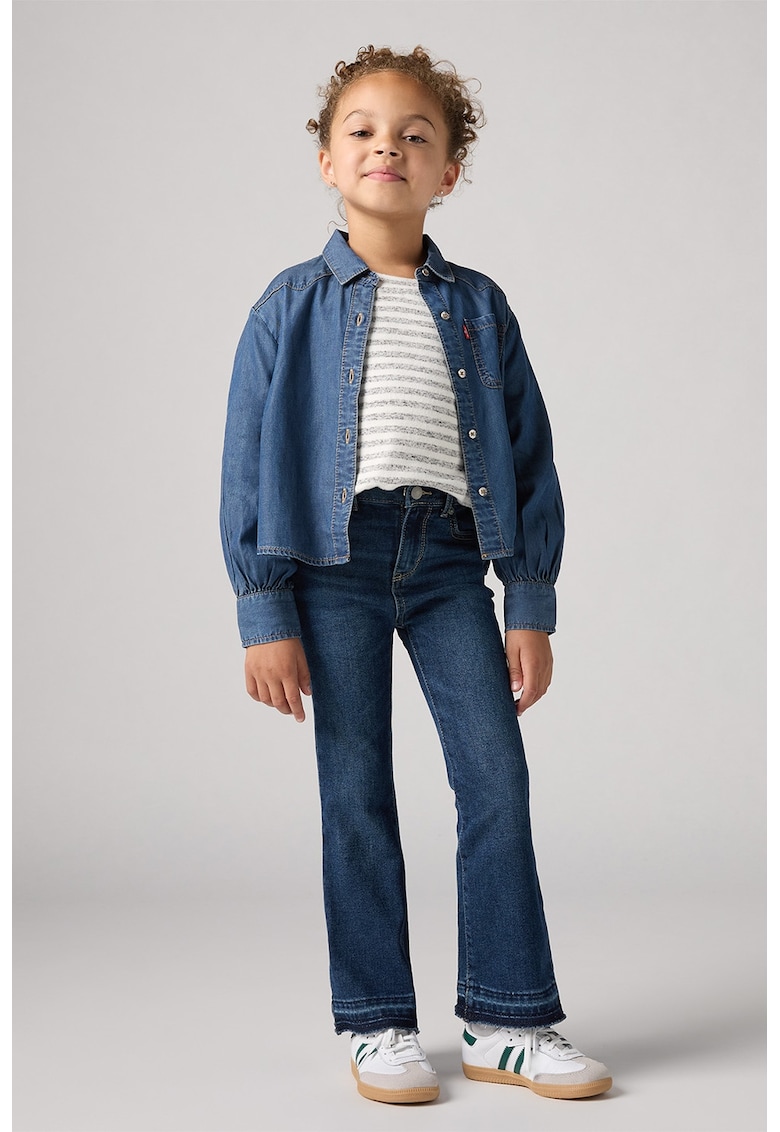 Blugi evazati cu aspect decolorat 726