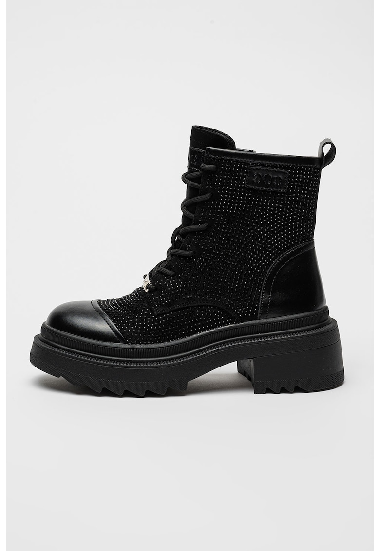 Ghete cu aplicatii din strasuri - Negru