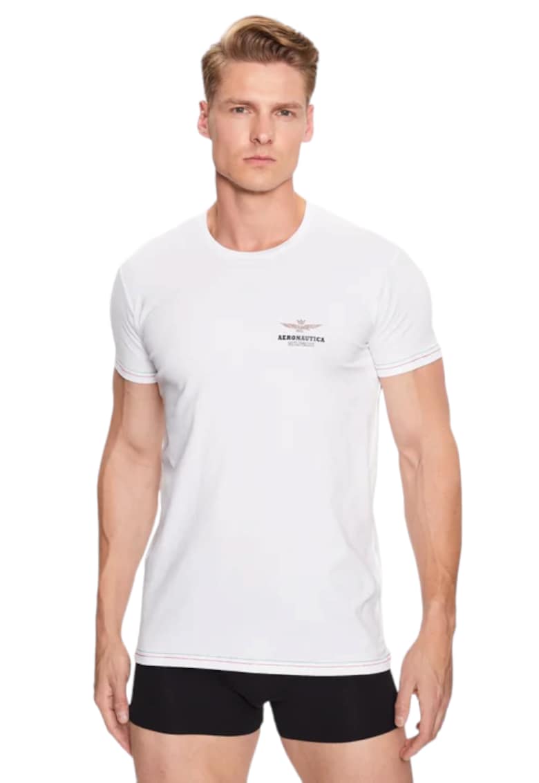 Aeronautica Militare Tricou barbati cu aplicatie logo - Aerronautica Militare - Alb