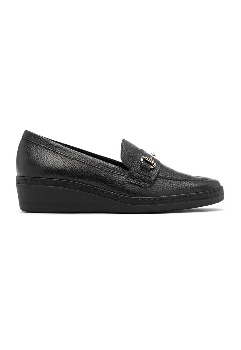 Pantofi loafer de piele cu talpa wedge