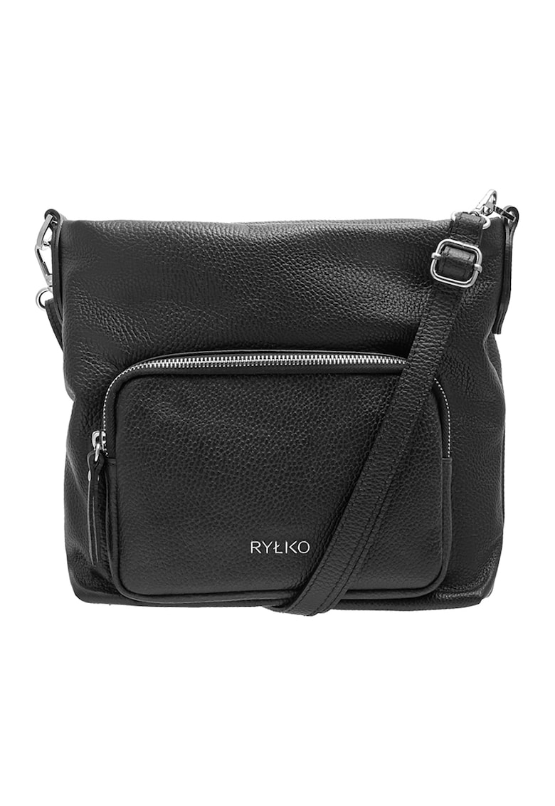 Geanta crossbody de piele cu buzunare exterioare