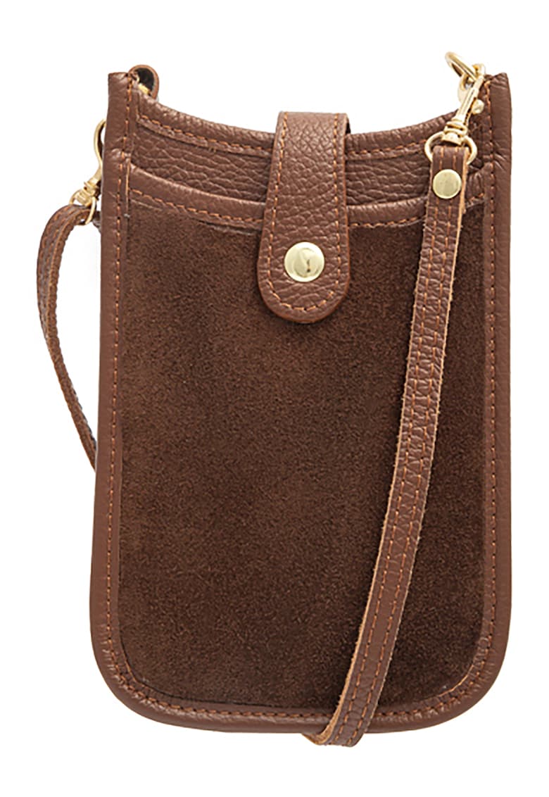 Geanta crossbody de piele si piele intoarsa