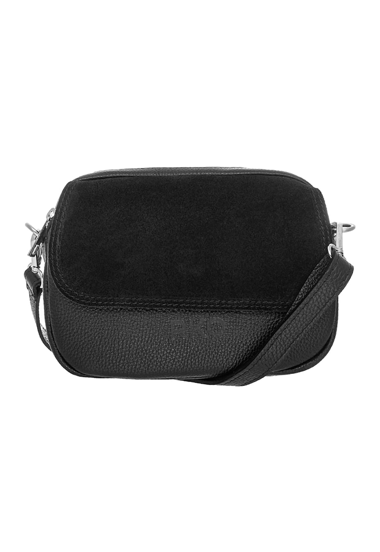 Geanta crossbody de piele si piele intoarsa