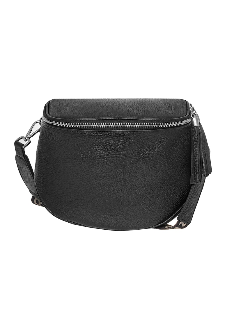 Geanta crossbody de piele cu fermoar