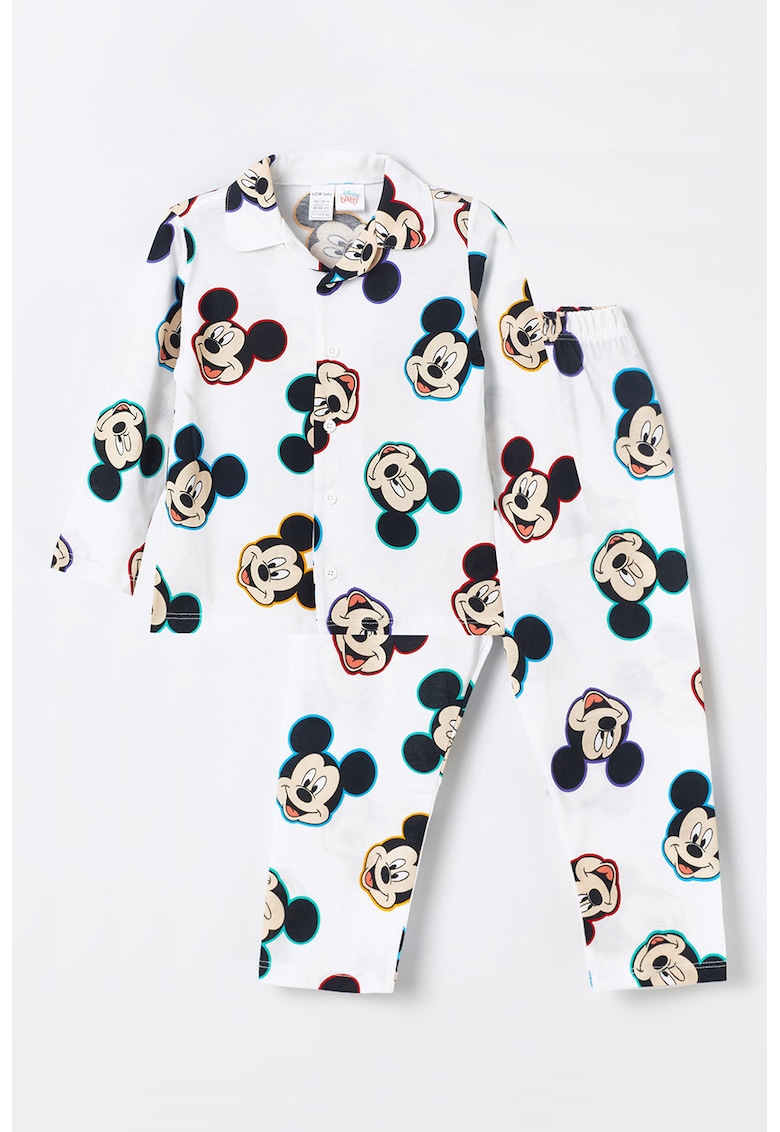 Pijama cu pantaloni lungi si imprimeu Mickey Mouse