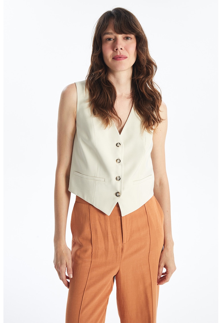 Vesta cu nasturi si buzunare cu refilet