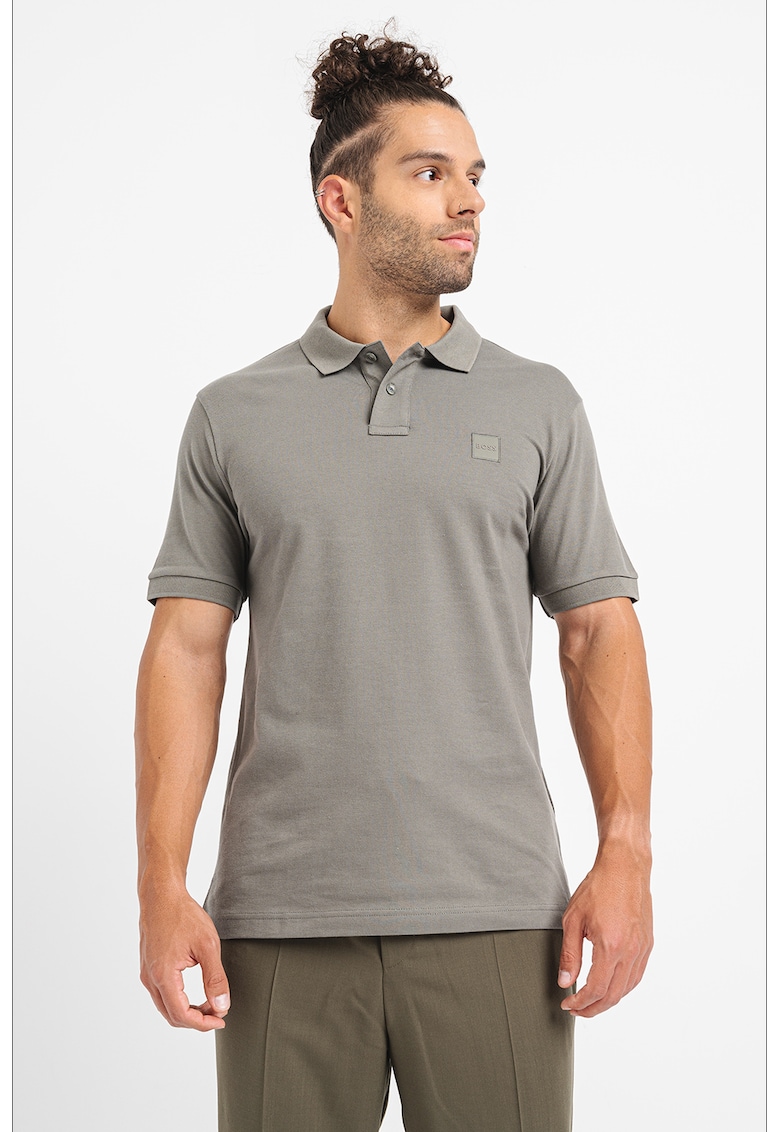 Tricou polo slim fit din material pique Passenger