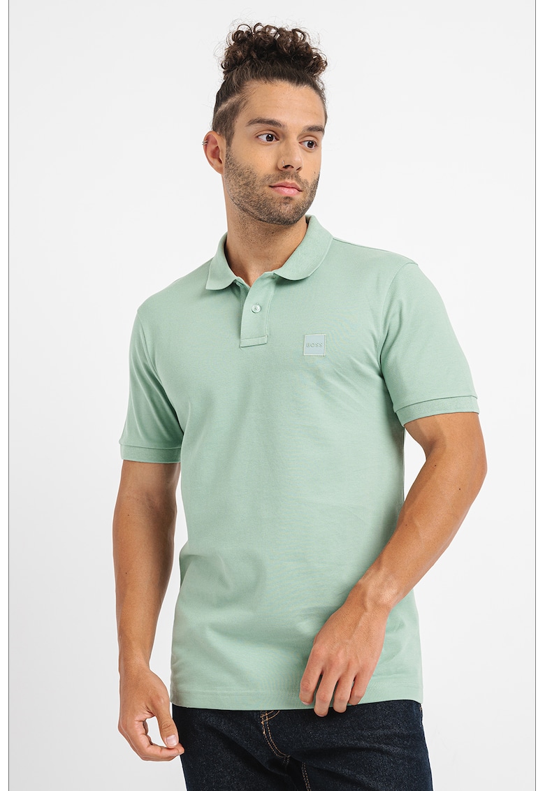 Tricou polo slim fit din material pique Passenger