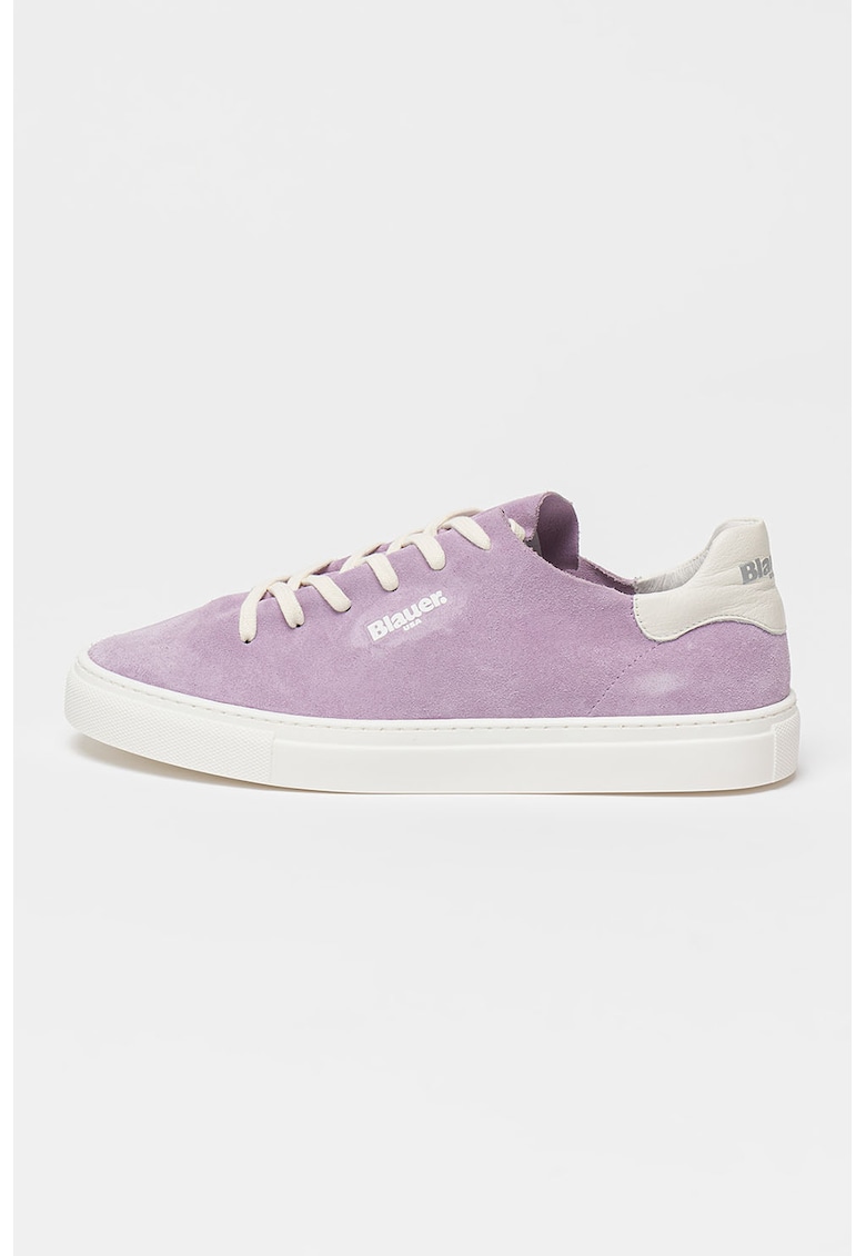 Pantofi sport de piele intoarsa cu insertie de piele