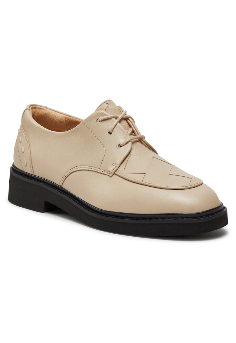 Pantofi oxford dama - Piele naturala - Ecru