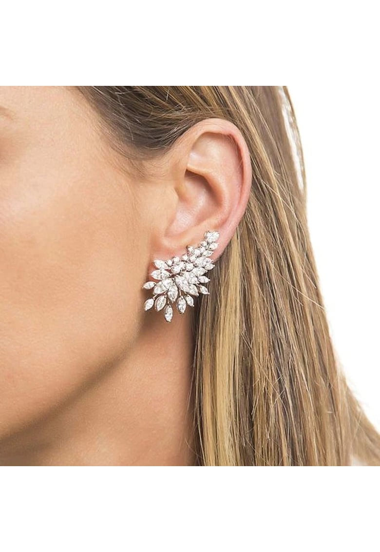 Cercei argintii - forma de aripi - cu pietre din zirconiu - Maick C19 -