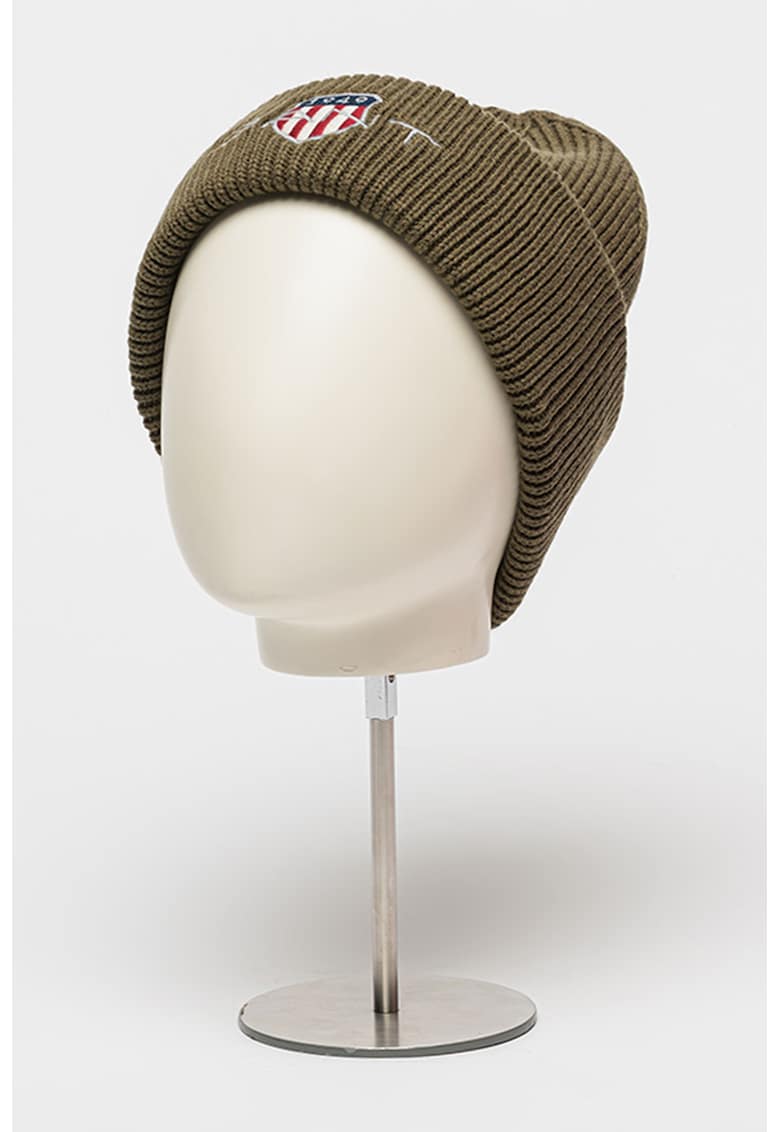 Caciula din amestec de lana cu logo brodat Archive Shield