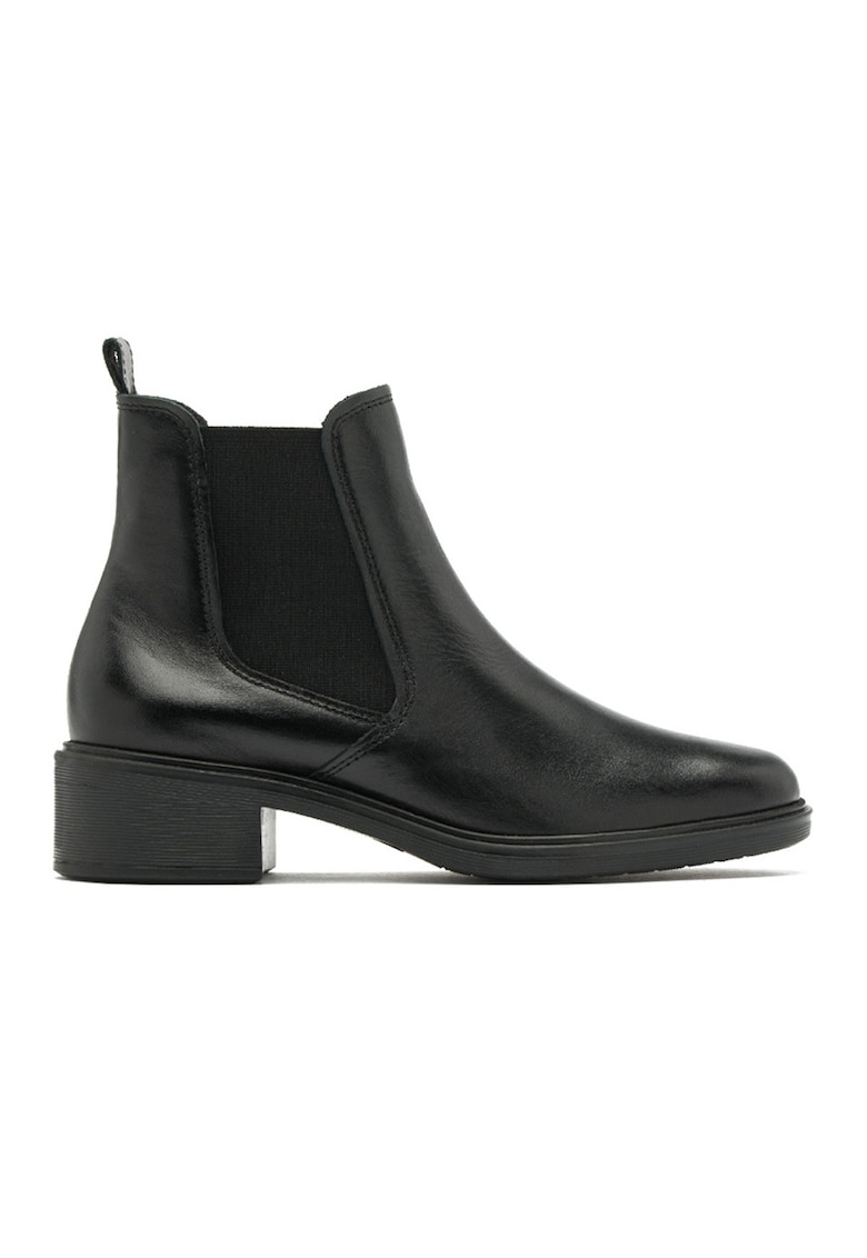 Ghete Chelsea de piele - Negru