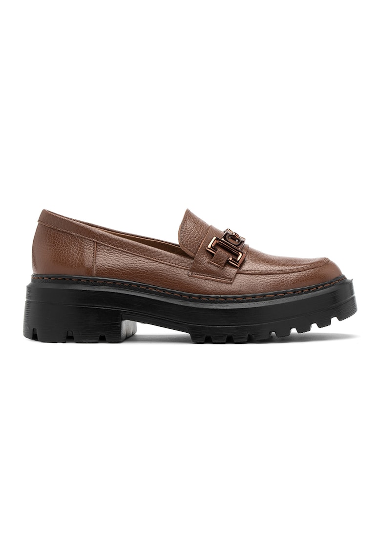 Pantofi loafer de piele cu logo