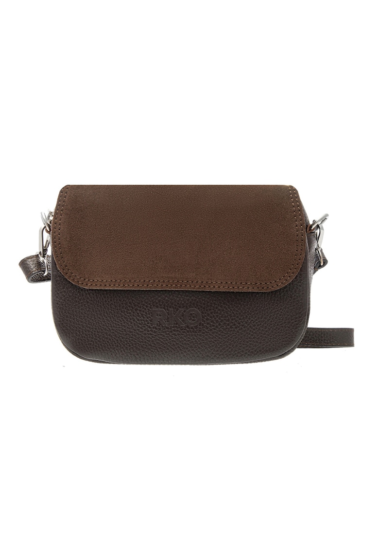 Geanta crossbody de piele si piele intoarsa