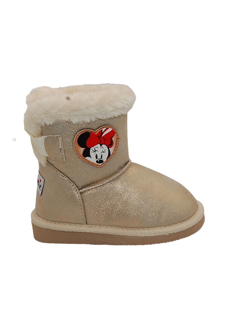 Ghete slip-on cu aplicatii cu Minnie Mouse