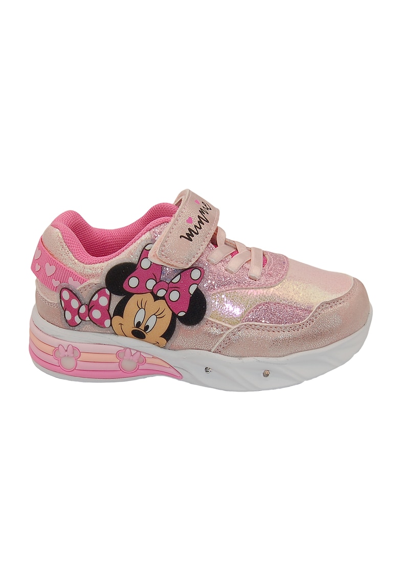 Pantofi sport cu imprimeu Minnie Mouse si velcro