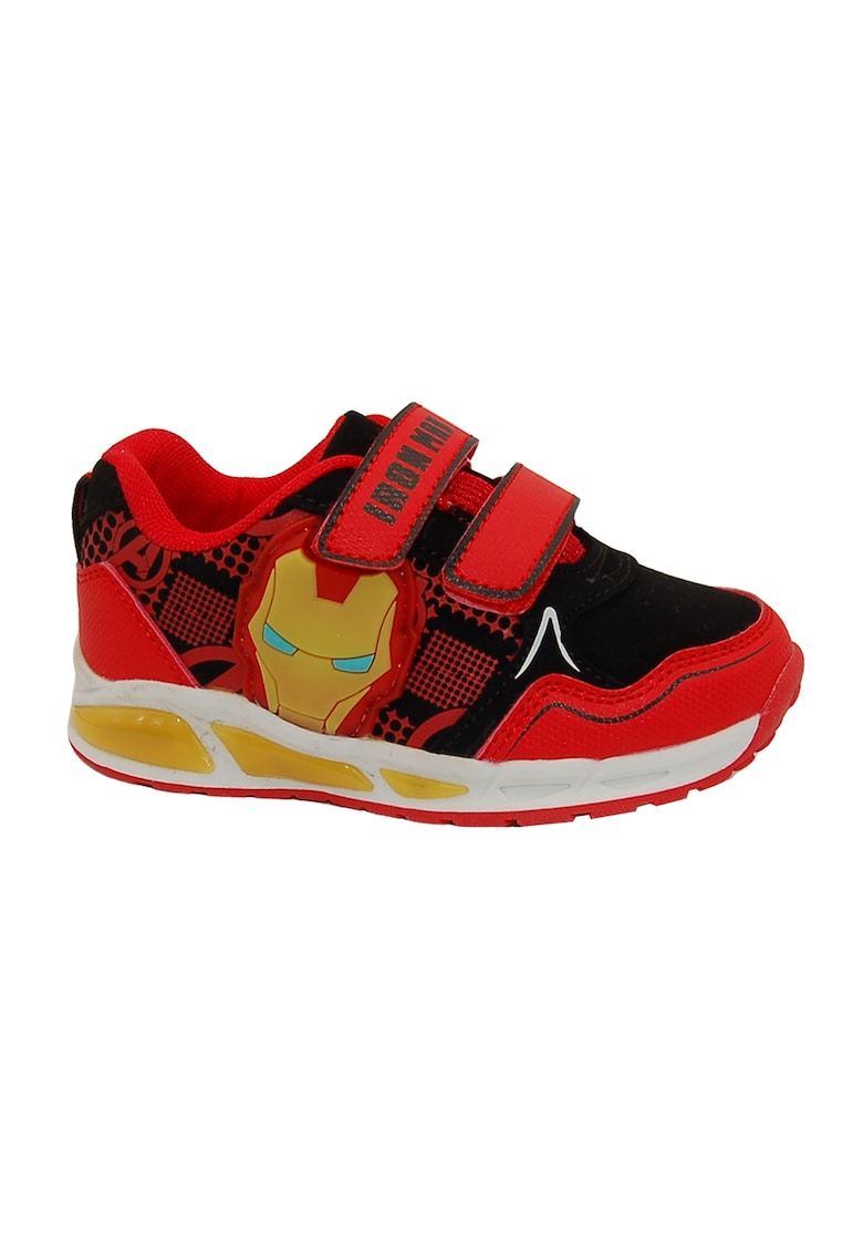 Pantofi sport cu imprimeu Iron Man si velcro