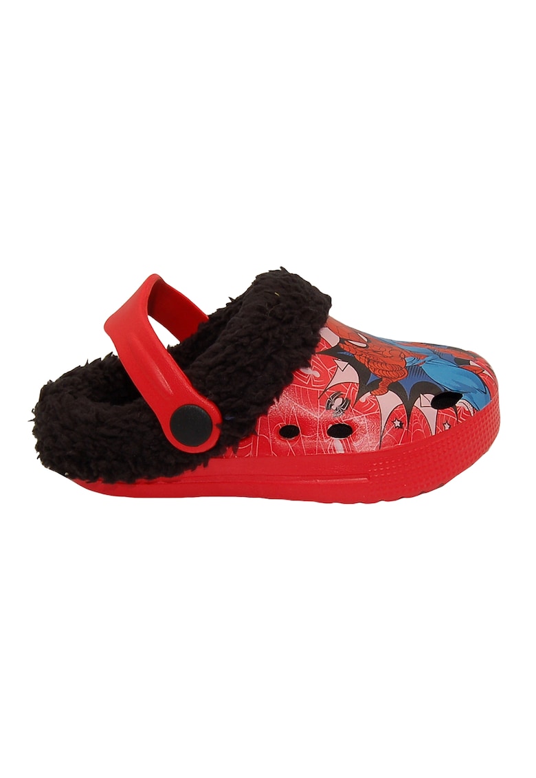 Saboti slingback cu captuseala teddy Spider-Man