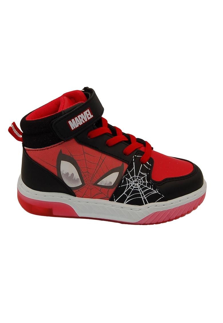 Pantofi sport mid-cut cu velcro si Spider-Man