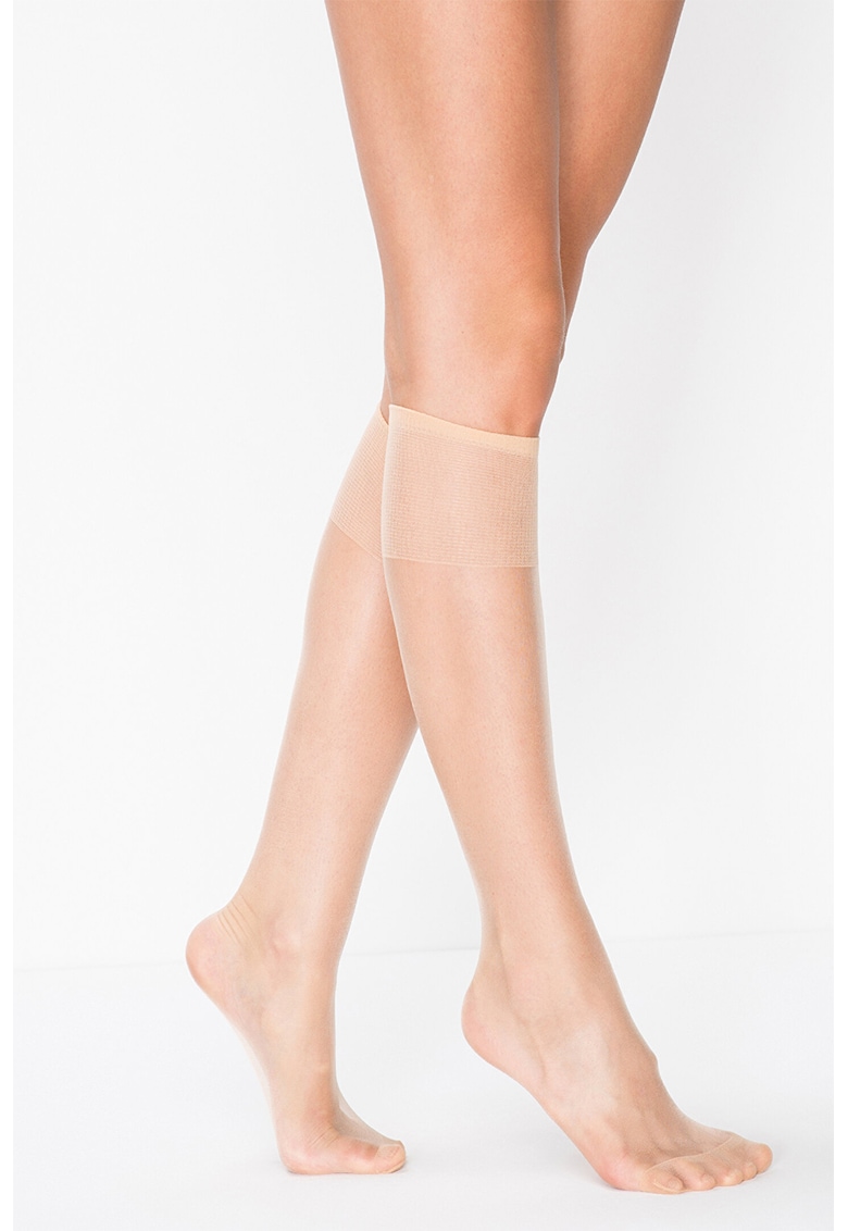 Sosete transparente lungi pana la genunchi - Bej deschis