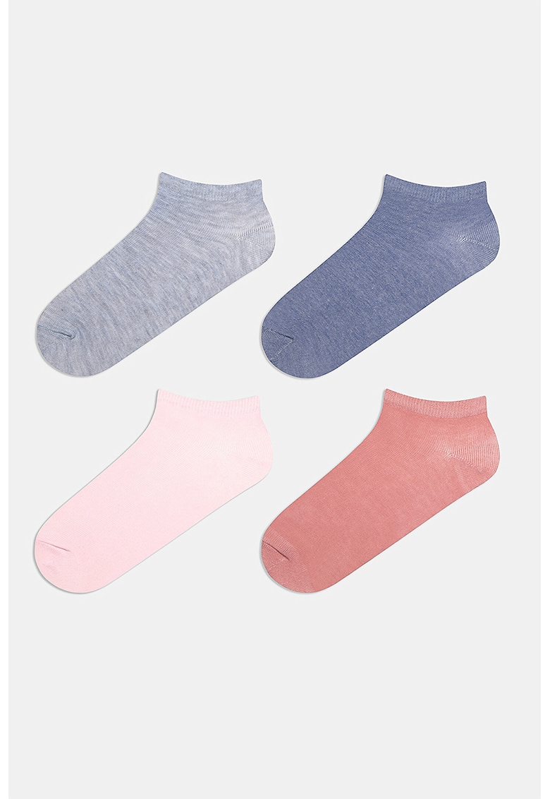 Set de sosete uni pana la glezna - 4 perechi Set de sosete uni pana la glezna - 4 perechi