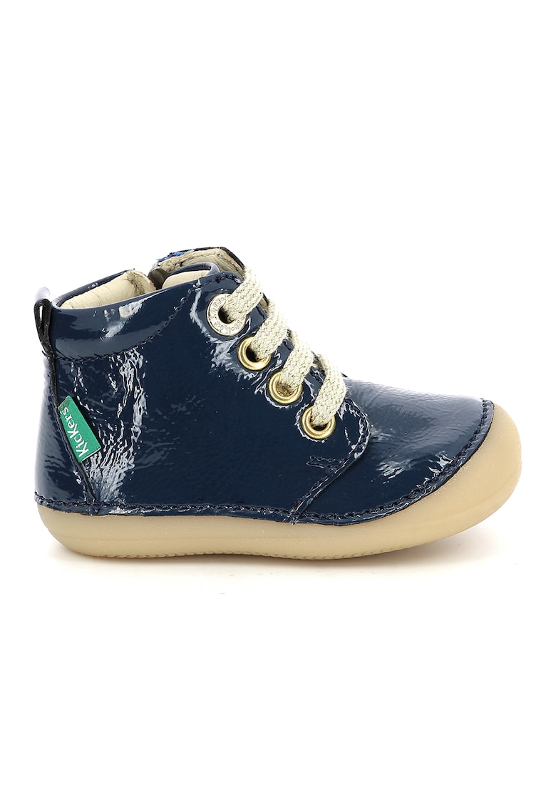 Pantofi sport mid-high de piele lacuita