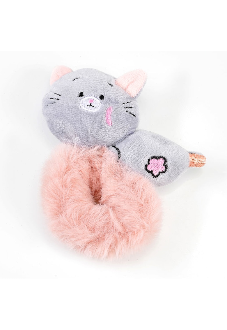 Elastic de par roz cu pisica gri