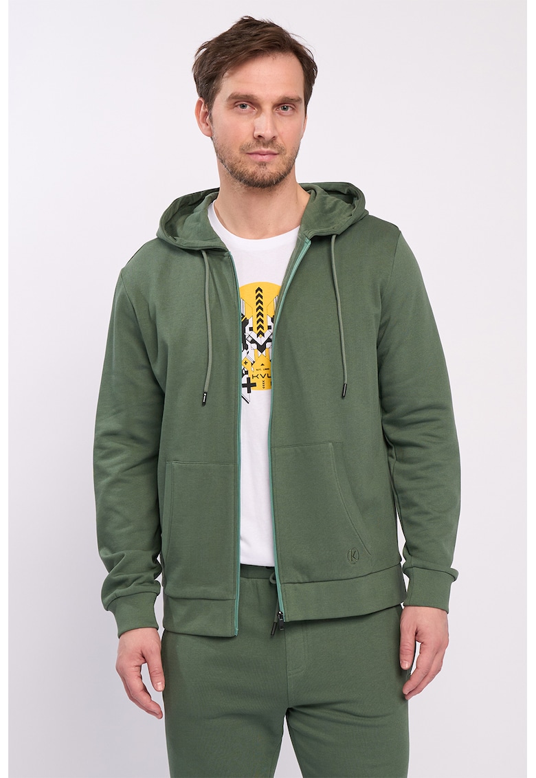 Hanorac cu fermoar si buzunare oblice