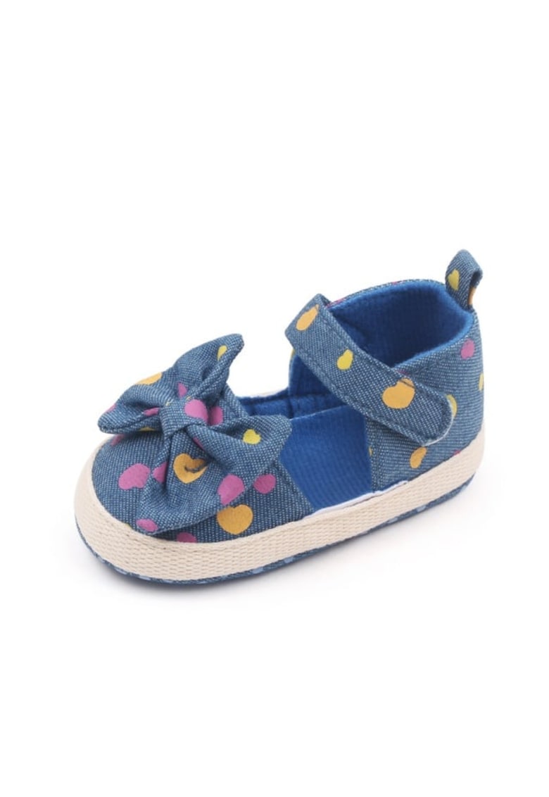 Pantofi Cu Inimioare Colorate - Textil - Fete - Velcro - Albastru