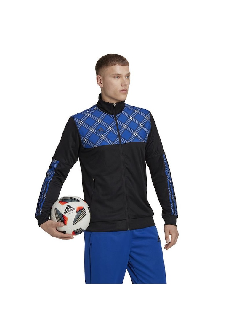 Bluza sport barbati - Bumbac/Poliester - Negru/Albastru -