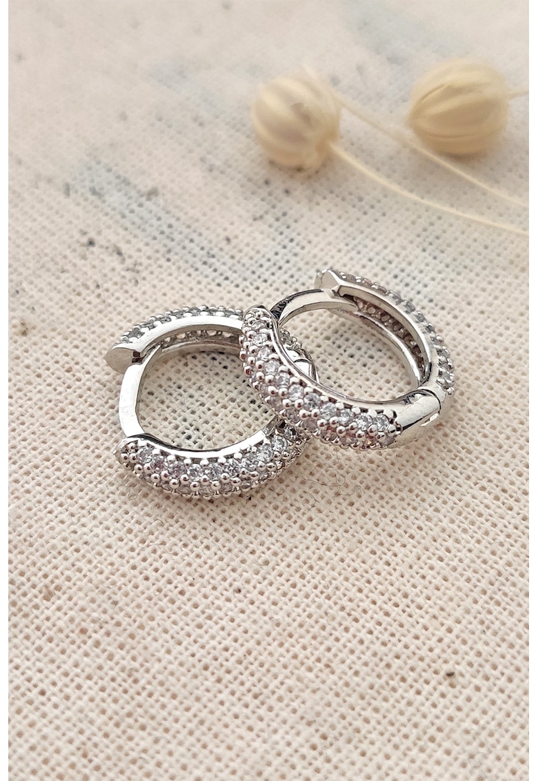 Cercei rotunzi cu zirconia