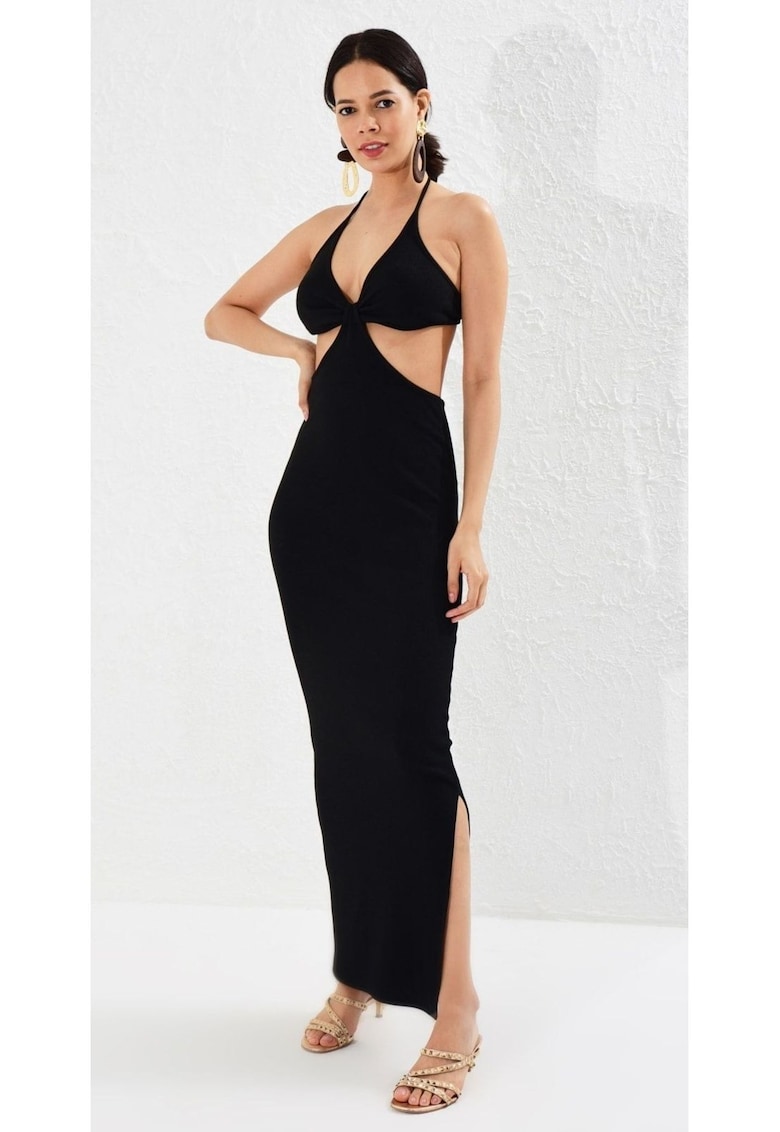 Rochie maxi halter fara captuseala