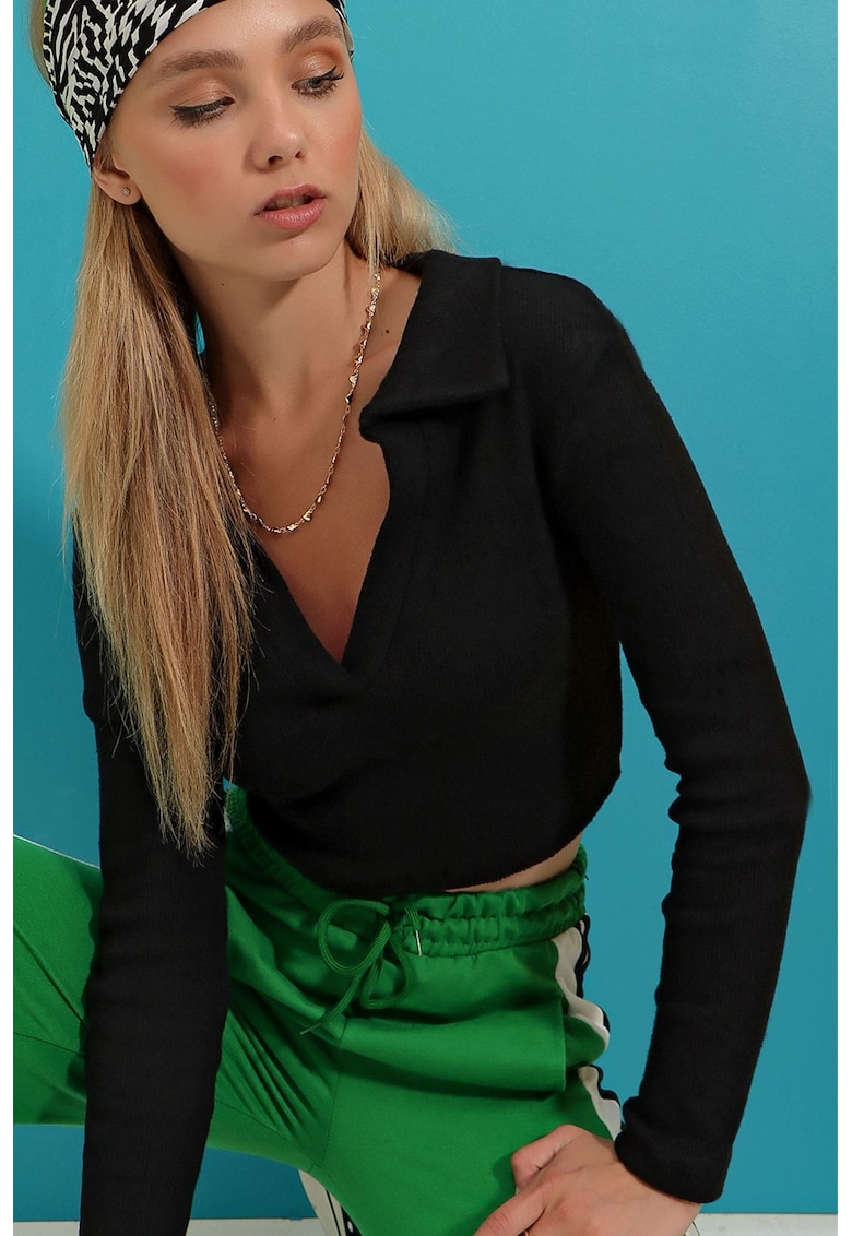 Bluza crop polo