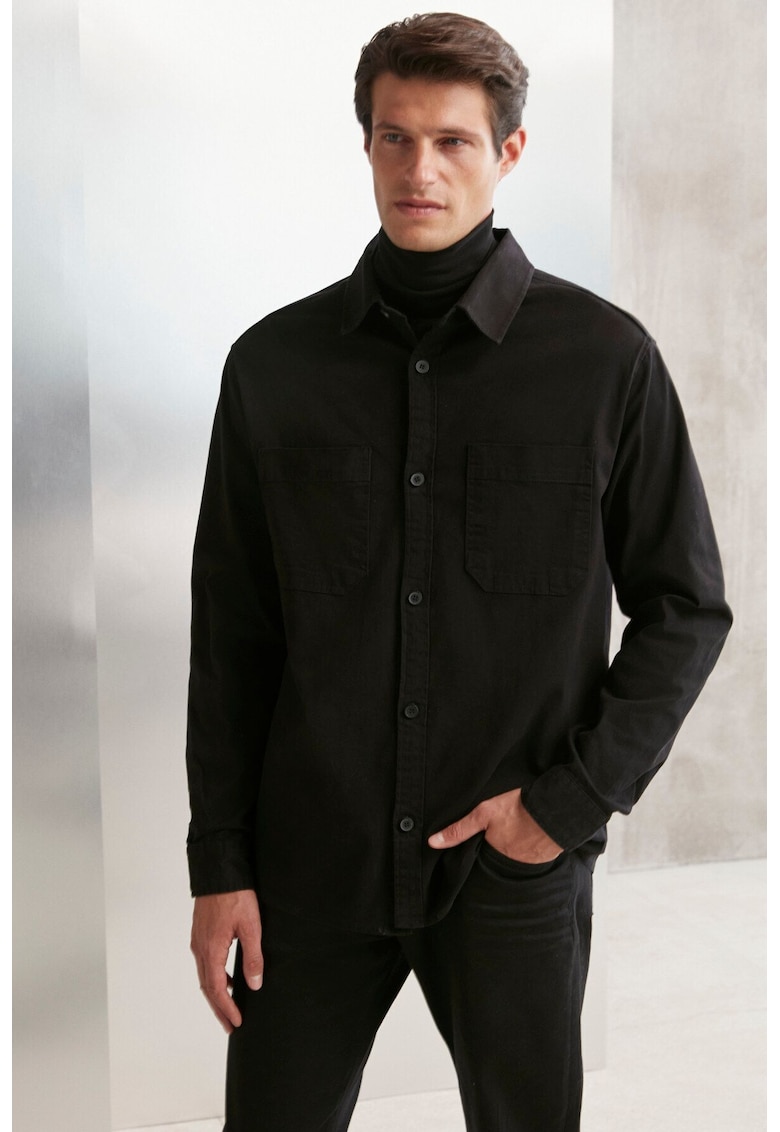 Camasa din amestec de bumbac cu maneci lungi
