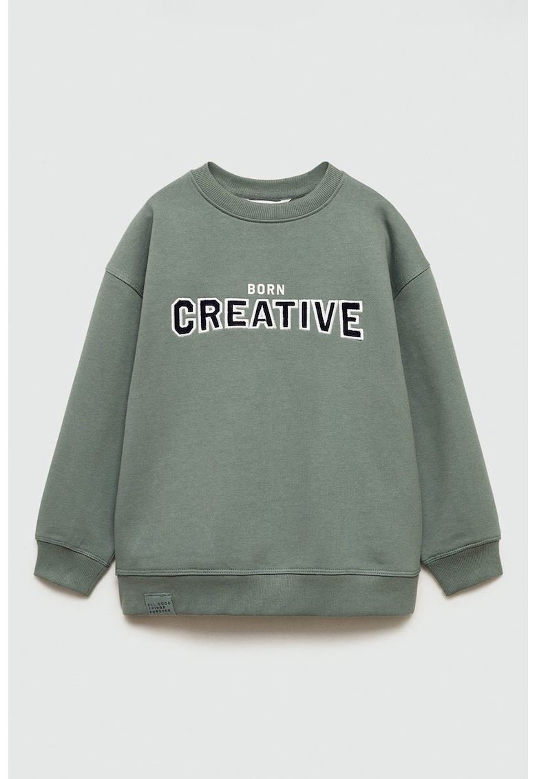 Bluza de trening din amestec de bumbac cu detaliu brodat Creative