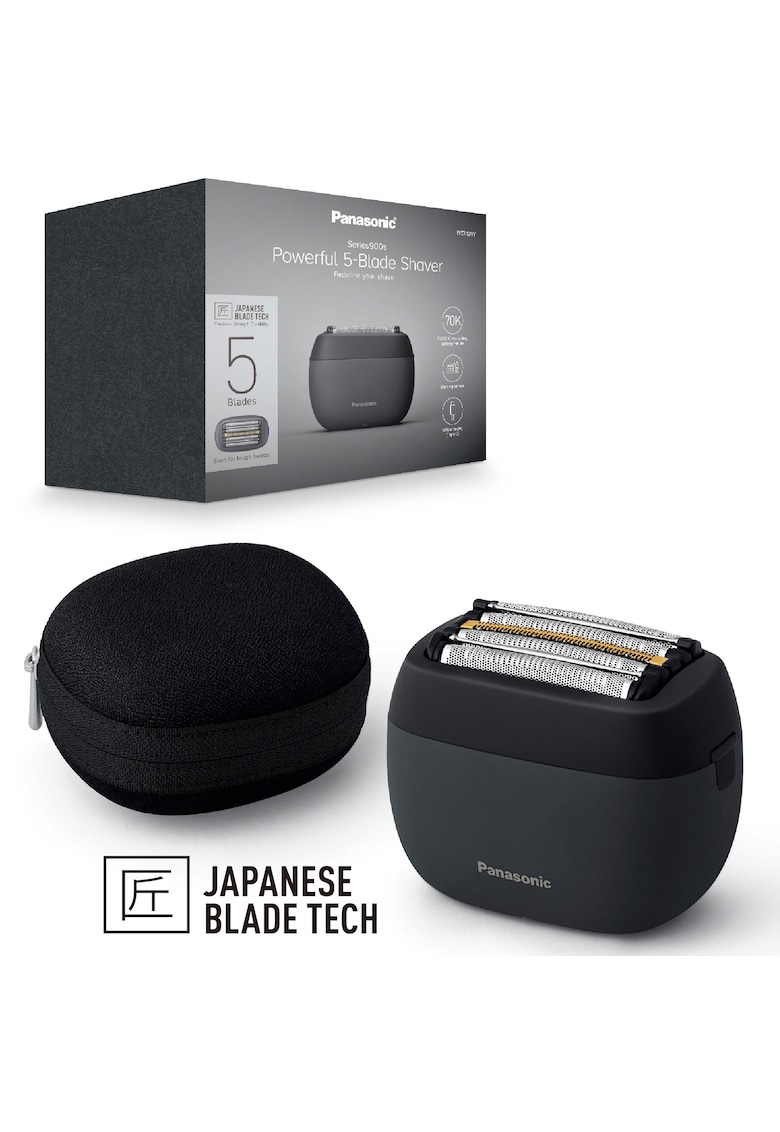 Aparat de ras compact Seria 900 - 5 lame -Japanese blade technlogy - motor liniar ultra-rapid - 50min autonomie Li-Ion - Wet & Dry - incarcare USB type-C - Husa transport - negru