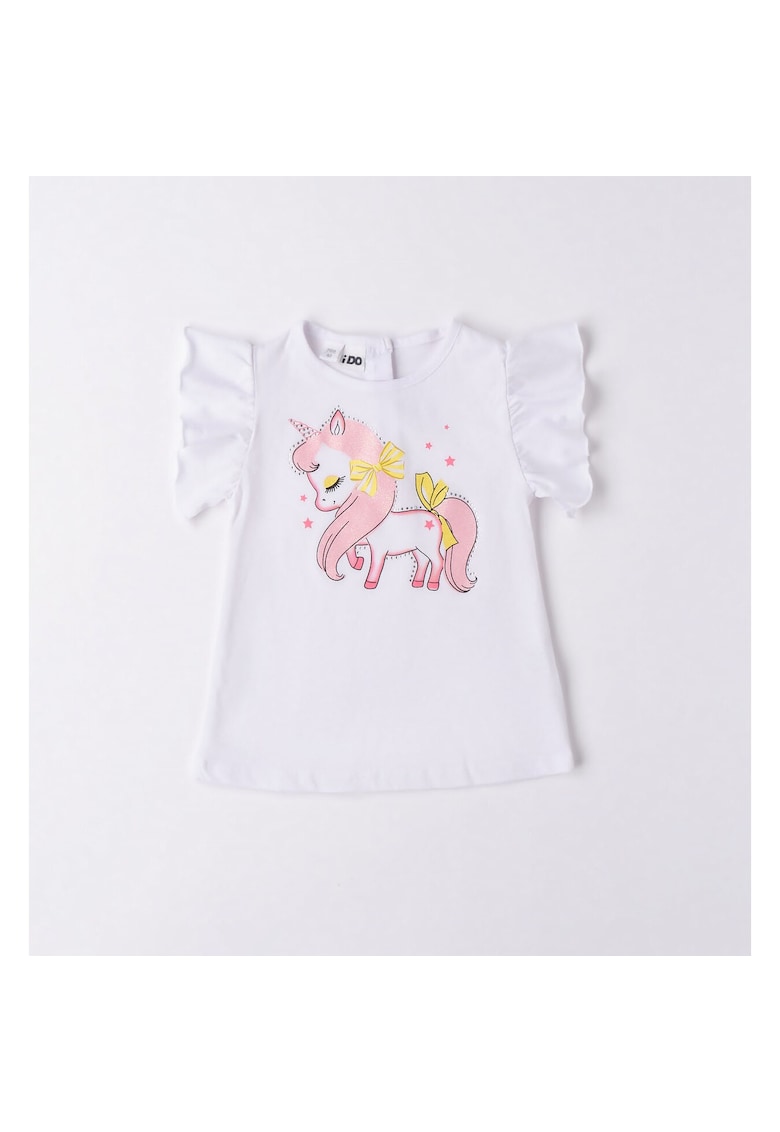 Tricou cu imprimeu Unicorn pentru fete - 4.6749 - Alb/Roz