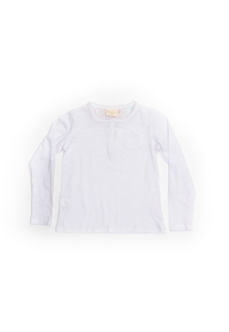 Bluza din bumbac - cu nasturi - 52440 - Alb -