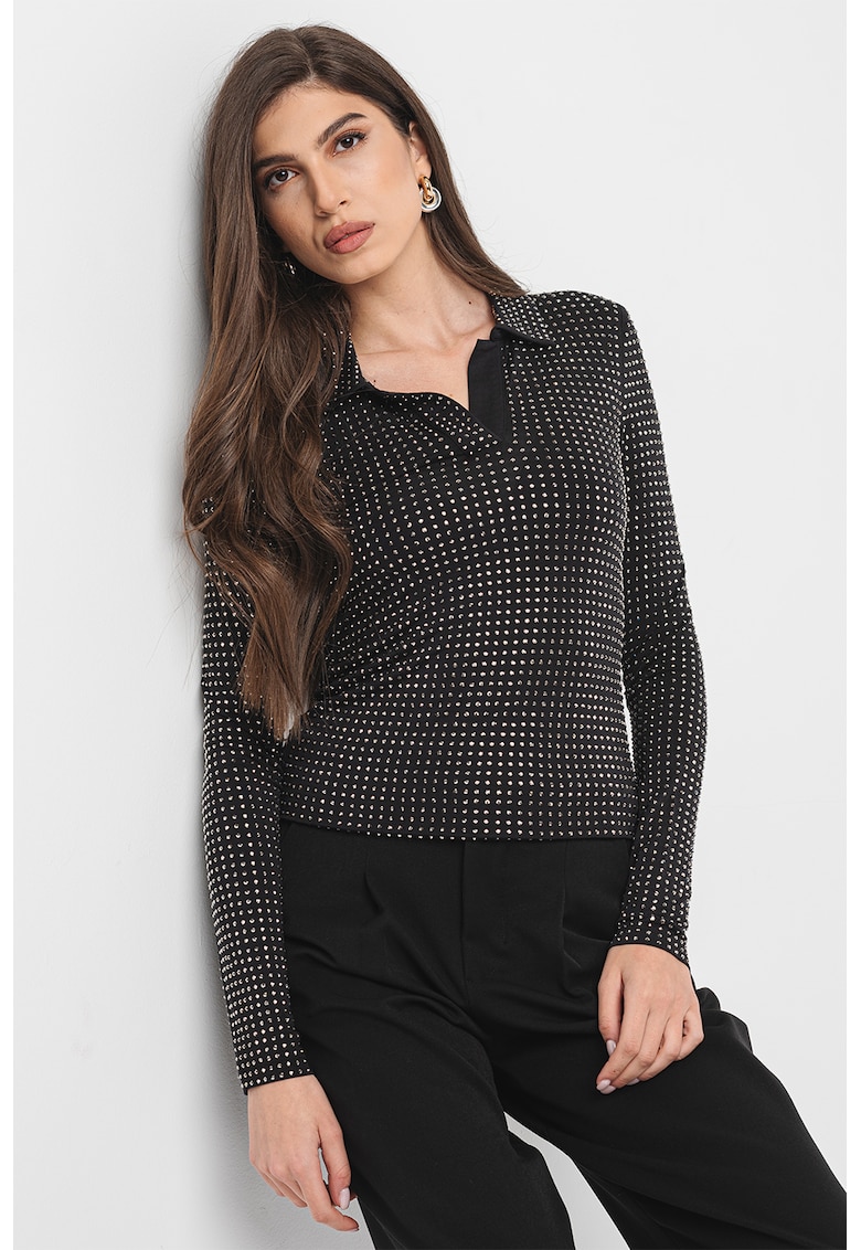 Bluza polo din amestec de modal