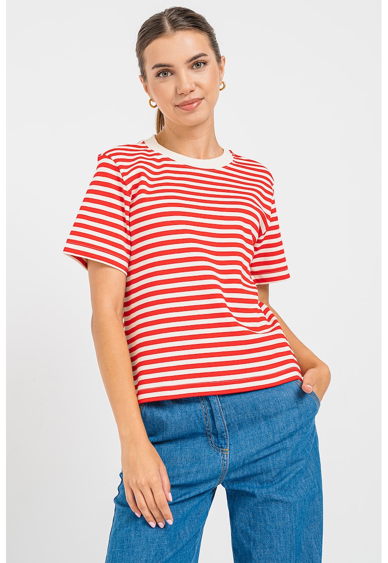 Tricou din bumbac cu model in dungi