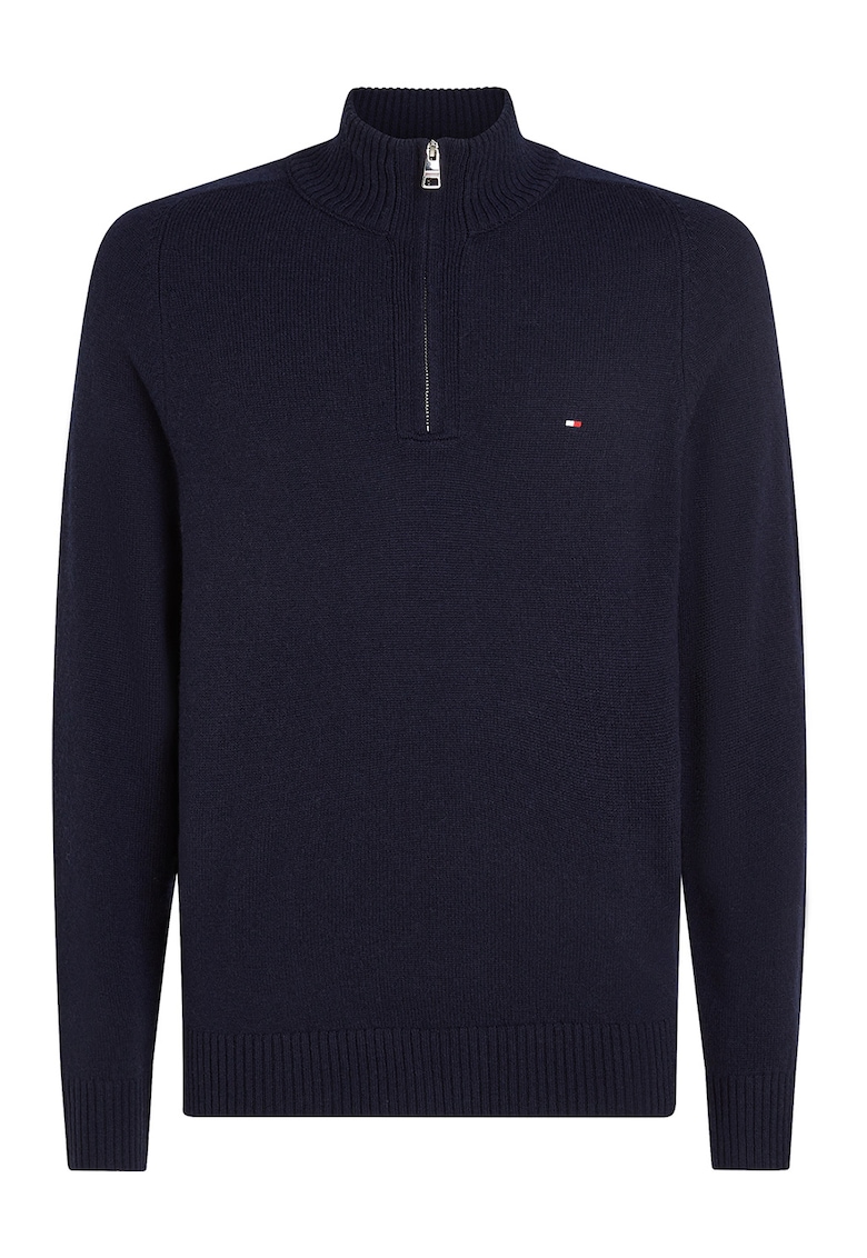 Pulover de lana cu fermoar scurt