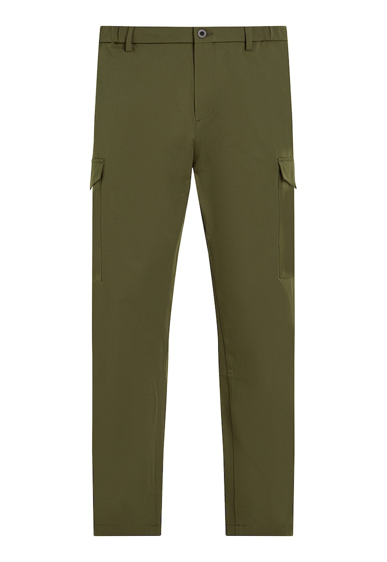 Pantaloni chino cargo cu croiala conica